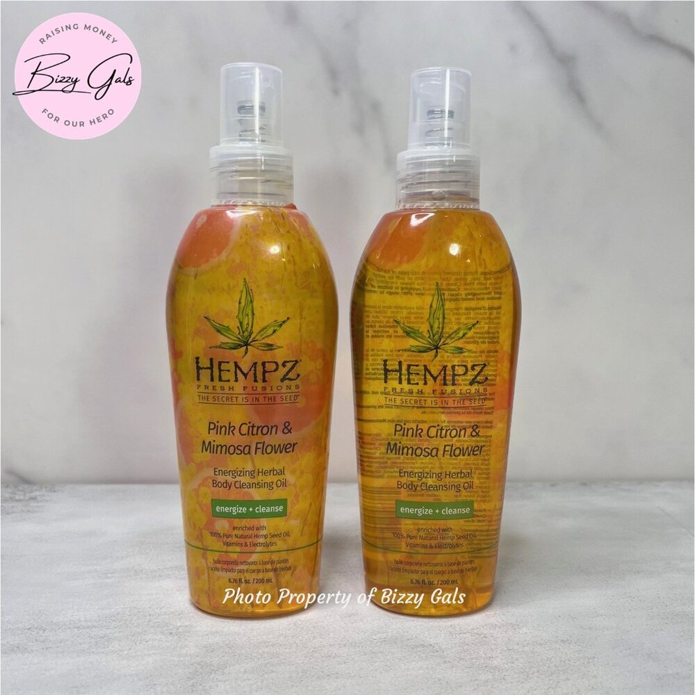 2 Hempz Bath a& Body Oil Pink Citron & Mimosa Flower